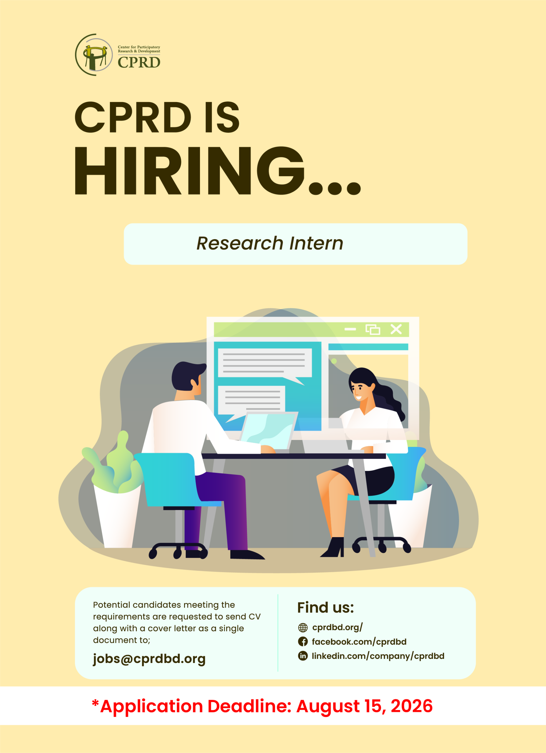 CPRD is Offering a Paid Internship